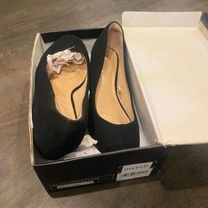 Black suede woman’s pumps. Never worn in original box SZ 7.5